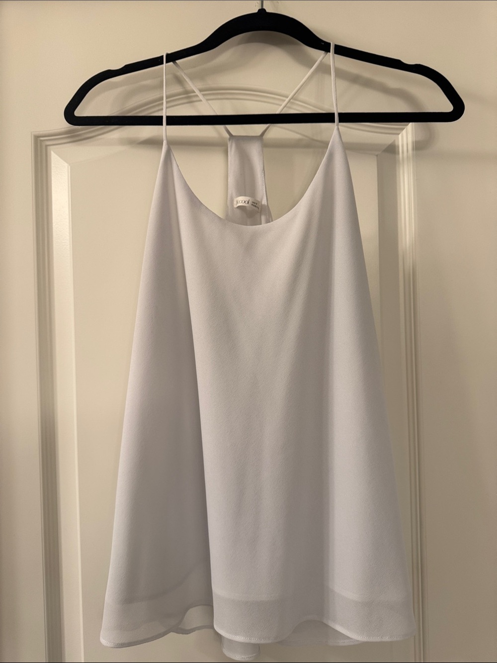 Silky White Spaghetti-Strap Cami Tank